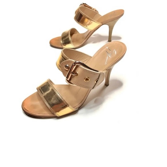 Giuseppe Zanotti $895 Metallic Double Buckle Strap Sandal, 6.5 - Picture 4 of 16